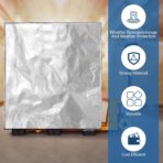 1 Pcs Silver 48" x 60" x 48" Heavy Duty Pallet Covers Outdoor PE Waterproof Pallet Cover Silver Tarp Waterproof for Construction Outdoor Storage - Image 5