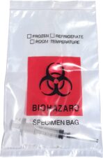 Biohazard Bags,Daarcin 1000pcs 6x9in/15x25cm Biohazard Red Logo Printing, Ziplock Top Specimen Bags with Outside Pocket Paperwork Pouch - Image 3