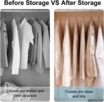 BEISHIDA 50PCS 60 Inch Plastic Garment Bag-Plastic Clear Dry Cleaner Laundry Bags for Clothes Cover, Hanging Clothes Storage for Long Dresses Skirt Coat Suit Shirt Jacket - Image 6