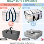 BALEINE 8-Pack Oversized Moving Bags with Reinforced Handles, Heavy-Duty Storage Tote for Clothes, Moving Supplies (Clear, 8-Pack) - Image 5