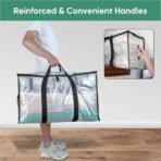 BALEINE 8-Pack Oversized Moving Bags with Reinforced Handles, Heavy-Duty Storage Tote for Clothes, Moving Supplies (Clear, 8-Pack) - Image 7