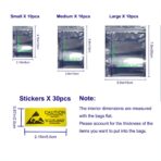 Antistatic Bags ESD Shielding Bag with Anti-Static Labels for Hard Drive SSD HDD Motherboard Video Card RAM Electronic Devices (30pc 3 Sizes ziplock) - Image 3