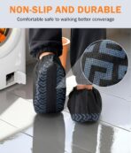 X-Large 100 Pcs Shoe Covers Disposable Non-Slip,Shoe Covers for Indoors Reusable,Slip-resistant, Durable, Breathable, Non-Woven Booties for Shoes Covers,Stretchable Fits Up To13 US Men,Black - Image 5