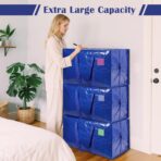 6 Pack Extra Large Heavy Duty Moving Bags with Reinforced Zipper & Wide Handles, Moisture-Resistant Storage Bins Packing Cubes for Clothes, College Dorm, Travel, and Home Organization, Blue - Image 5