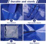 6 Pack Extra Large Heavy Duty Moving Bags with Reinforced Zipper & Wide Handles, Moisture-Resistant Storage Bins Packing Cubes for Clothes, College Dorm, Travel, and Home Organization, Blue - Image 6