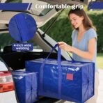 6 Pack Extra Large Heavy Duty Moving Bags with Reinforced Zipper & Wide Handles, Moisture-Resistant Storage Bins Packing Cubes for Clothes, College Dorm, Travel, and Home Organization, Blue - Image 7