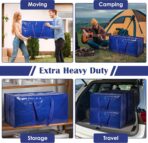 6 Pack Extra Large Heavy Duty Moving Bags with Reinforced Zipper & Wide Handles, Moisture-Resistant Storage Bins Packing Cubes for Clothes, College Dorm, Travel, and Home Organization, Blue - Image 8