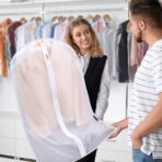 BALEINE 40'' Translucent Garment Bags, 2 Packs PEVA Dress Bag for Closet Clothes Dresses Suit Coats Storage (White, 2PK) - Image 8