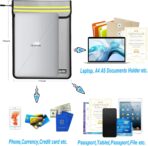 Fireproof Waterproof Money Document Bag - 15"x 11" Safe Zipper Bags with Reflective Strip, Fire & Water Proof Storage Organizer Pouch for Important Documents Holder,File,Cash,Passport,Tablet (Gray) - Image 4