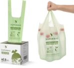 SUPERBIO 2.6 Gallon Compostable Bags with Handles, 100 Count,1 Pack, Food Scrap Bags Certified by BPI and OK compost INDUSTRIAL, 9.84L - Image 2