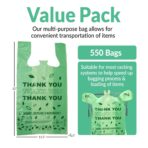 Reli. Biodegradable Thank You Bags | 550 Count - Bulk | Biodegradable Shopping Bags, Grocery, Restaurant | OxoBiodegradable Plastic | 11.5" x 6.5" x 22" (Green) - Image 5
