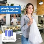 LimonLaviu Plastic Bags - 100Pack (25 mic thickness) (11.5'x 6.5" x 21') with Handles - Small Business & Grocery Bags in Bulk - Heavy Duty, Unscented - Image 3