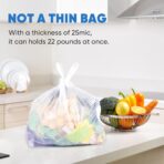 LimonLaviu Plastic Bags - 100Pack (25 mic thickness) (11.5'x 6.5" x 21') with Handles - Small Business & Grocery Bags in Bulk - Heavy Duty, Unscented - Image 4