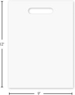 Purple Q Crafts Plastic Bag With Die Cut Handle 9" x 12" White Merchandise Bags 100 Pack for Retail, Gifts and Shows - Image 3