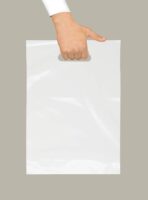 Purple Q Crafts Plastic Bag With Die Cut Handle 9" x 12" White Merchandise Bags 100 Pack for Retail, Gifts and Shows - Image 4