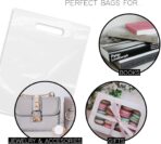 Purple Q Crafts Plastic Bag With Die Cut Handle 9" x 12" White Merchandise Bags 100 Pack for Retail, Gifts and Shows - Image 5