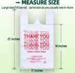 1050 Count Plastic Bags with Handles, T-Shirt bags, Thank You bag, Grocery bag, Shopping bag, for Small Business, White and Reusable, 1/6 Barrel, Large Size 11"x6"x21" - Image 4