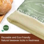 Bread Bags for Homemade, Beeswax Reusable Bread Bag for Sourdough 2-Pack, Large Reusable Waxed Food Storage Bag to Keep Sourdough Fresh, Freezer-Safe, Eco-Friendly (Khai& Green) - Image 6