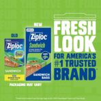 Ziploc Sandwich and Snack Bags with EasyGuide Texture, Plastic Storage Bags with Grip 'n Seal Technology, 105 Bags Total - Image 3