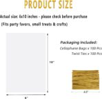 SUREHOME Cellophane Bags, 100 Pack Clear Gift Bag Cellophane Treat Bags with Ties 6x10 Inch Plastic Small Cello Candy Bag for Birthday Party Favors Goodie valentines Cookies Bakery Snack Popcorn Wraps - Image 9