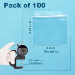 100 Packs Pill Bags 6 mil Sturdy 3x2.75 inch Pill Pouches BPA Free Seal Waterproof Handy Reusable Pill Bags for Travel Small Plastic Bags for Pill Organizer, Jewelry and Small Craft Pieces - Image 3