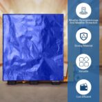1 Pcs Blue 48" x 60" x 48" Heavy Duty Pallet Covers Outdoor PE Waterproof Pallet Cover Silver Tarp Waterproof for Construction Outdoor Storage - Image 5