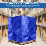 1 Pcs Blue 48" x 60" x 48" Heavy Duty Pallet Covers Outdoor PE Waterproof Pallet Cover Silver Tarp Waterproof for Construction Outdoor Storage - Image 6