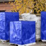 1 Pcs Blue 48" x 60" x 48" Heavy Duty Pallet Covers Outdoor PE Waterproof Pallet Cover Silver Tarp Waterproof for Construction Outdoor Storage - Image 7