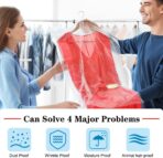 BEISHIDA 25PCS 72 Inch Plastic Garment Bag-Plastic Clear Dry Cleaner Laundry Bags for Clothes Cover, Hanging Clothes Storage for Long Dresses Skirt Coat Suit Shirt Jacket - Image 4