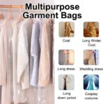 BEISHIDA 25PCS 72 Inch Plastic Garment Bag-Plastic Clear Dry Cleaner Laundry Bags for Clothes Cover, Hanging Clothes Storage for Long Dresses Skirt Coat Suit Shirt Jacket - Image 5