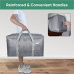 BALEINE 6-Pack Oversized Moving Bags with Reinforced Handles, Heavy-Duty Storage Tote for Clothes, Moving Supplies (Winter Grey, 6-Pack) - Image 6