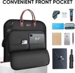BALEINE Travel Garment Bag, Travel Suit Bag for Men, 42'' Waterproof Carry on Garment Bag for Hanging Clothes, Garment Duffel Bag for Travel Business (Black) - Image 4