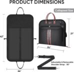 BALEINE Travel Garment Bag, Travel Suit Bag for Men, 42'' Waterproof Carry on Garment Bag for Hanging Clothes, Garment Duffel Bag for Travel Business (Black) - Image 5