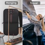 BALEINE Travel Garment Bag, Travel Suit Bag for Men, 42'' Waterproof Carry on Garment Bag for Hanging Clothes, Garment Duffel Bag for Travel Business (Black) - Image 7