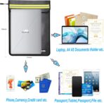 Fireproof Waterproof Money Document Bag - 15"x 11" Safe Zipper Bags with Reflective Strip, Fire & Water Proof Storage Organizer Pouch for Important Documents Holder,File,Cash,Passport,Tablet (Black) - Image 4