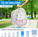 Reli. Easy Grab Trash Bags, 55-60 Gallon (150 Count) (Clear) - Star Seal Super High Density Rolls - Heavy Duty Can Liners, Garbage Bags, Bulk Bags - 50, 55, 60 Gallon Capacity - Image 3