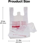 TashiBox 1000 Ct plastic bags/Shopping Bags/Thank You Bags/Reusable and Disposable Grocery Bags - Measures 11.5" X 6.25" X 21", 15mic, 0.6 Mil - Image 5
