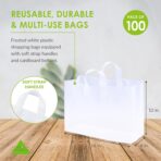 Prime Line Packaging Plastic Gift Bags, Frosted Gift Bags Large with Handles for Small Business Essentials, Boutique Essentials, Shopping, Retail Use, Bulk, 16x6x12, 100 Pack - Image 5