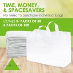 Prime Line Packaging Plastic Gift Bags, Frosted Gift Bags Large with Handles for Small Business Essentials, Boutique Essentials, Shopping, Retail Use, Bulk, 16x6x12, 100 Pack - Image 8