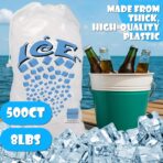 Concession Essentials 8 lb Drawstring Ice Bags – Pack of 100 | Durable Heavy-Duty Plastic Ice Storage Bags with Secure Drawstring Closure | Perfect for Ice Packaging, Parties, Camping, and Commercial - Image 3