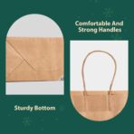 MESHA Christmas Gift bags 24Pcs 8.6x7x3.3'' Kraft Paper Bags with Handles Bulk for Gifts Holiday Xmas Goodie, Party Favors, Candy, Treat - Image 6