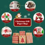 MESHA Christmas Gift bags 24Pcs 8.6x7x3.3'' Kraft Paper Bags with Handles Bulk for Gifts Holiday Xmas Goodie, Party Favors, Candy, Treat - Image 8