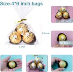 Cello Cellophane Treat Bags, 200 Pcs 4x6 Inches Clear Cellophane Bags with 200 Twist Ties for Gift Wrapping,Packaging Candies,Dessert,Bakery,Party Favors - Image 4