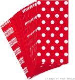Hallmark Red Party Favor and Wrapped Treat Bags, Assorted Designs (30 Ct., 10 Each of Chevron, White Dots, Solid) for Christmas, Valentines Day, Sweetest Day, May Day, Mothers Day, Care Packages - Image 6