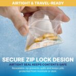 Pill Pouch Bags - (Pack of 400) 3" x 2.75" - BPA-Free, Poly Bag Disposable Zipper Pills Baggies, Daily AM PM Travel Medicine Organizer Storage Pouches, Best Clear Reusable with Write-on Labels - Image 7