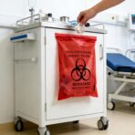 100pcs 9x13in/23x33cm Stick-On Biohazard Infectious Red Waste Bags - Image 10