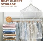 Gretchin 40 Pack Garment Bags - Set of 40, 60x90cm Plastic Dry Cleaning Bags for Hanging Clothes Storage - Image 6