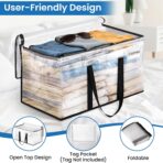 Heavy Duty Clear Moving Bags with Reinforced Handle and Double Zipper, Storage Totes, Packing Bags Alternative to Moving Essential and Supplies Box, Clear, Large, 6 Packs - Image 4