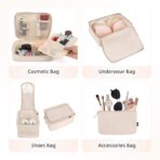 BAGAIL 8 Set Packing Cubes Luggage Packing Organizers for Travel Accessories-Cream - Image 4