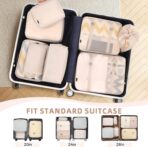 BAGAIL 8 Set Packing Cubes Luggage Packing Organizers for Travel Accessories-Cream - Image 6